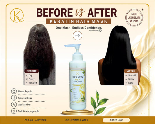 Keratin Silk Hair Mask – Deep Repair & Nourishment (200ml)